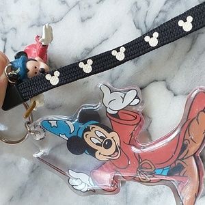 Disney Fantasia Mickey Mouse Magician Wizard Keychains Set of 2